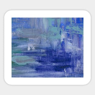 Abstract Oil Painting 3c3 Teal Sapphire Cobalt Sticker